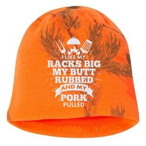 Funny I Like My Racks Big Butt Rubbed And Pork Pulled Kati - Camo Knit Beanie