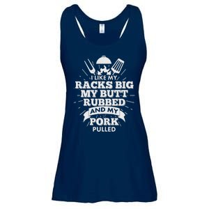 Funny I Like My Racks Big Butt Rubbed And Pork Pulled Ladies Essential Flowy Tank