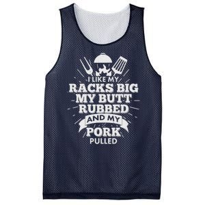 Funny I Like My Racks Big Butt Rubbed And Pork Pulled Mesh Reversible Basketball Jersey Tank