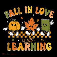 Fall In Love With Learning Retro Pumpkin Thanksgiving Tall T-Shirt