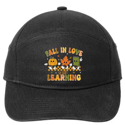 Fall In Love With Learning Retro Pumpkin Thanksgiving 7-Panel Snapback Hat