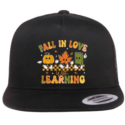 Fall In Love With Learning Retro Pumpkin Thanksgiving Flatbill Hat