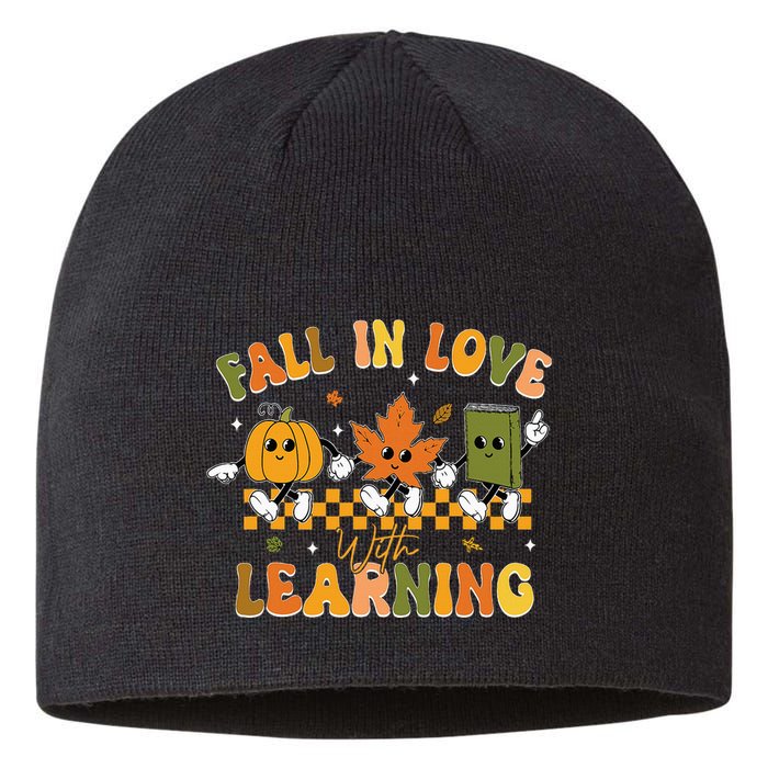Fall In Love With Learning Retro Pumpkin Thanksgiving Sustainable Beanie