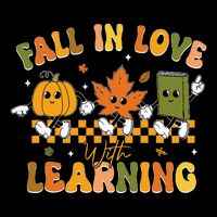 Fall In Love With Learning Retro Pumpkin Thanksgiving Sustainable Beanie