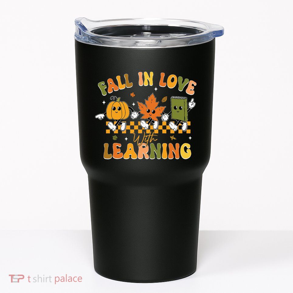 Fall In Love With Learning Retro Pumpkin Thanksgiving Tumbler
