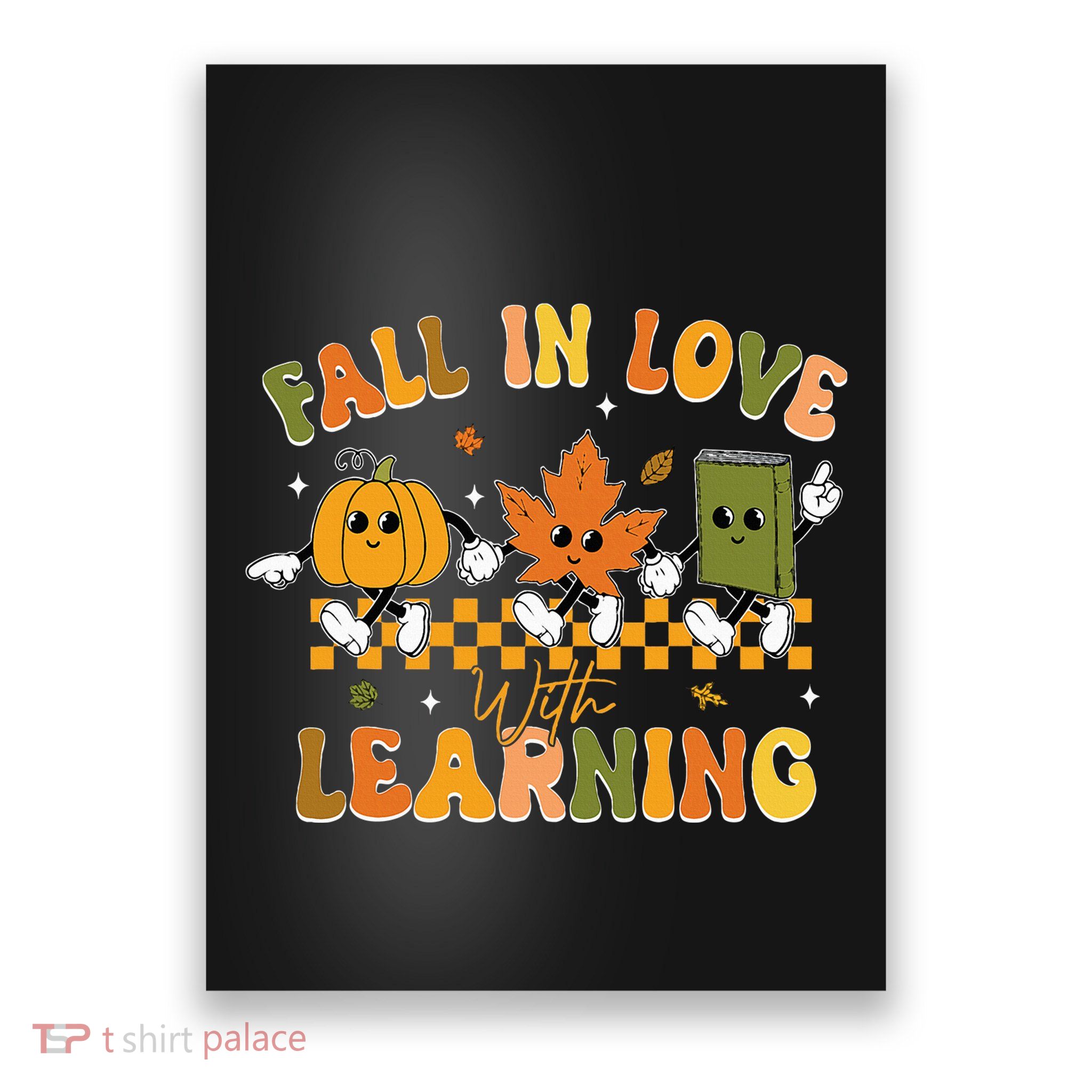 Fall In Love With Learning Retro Pumpkin Thanksgiving Poster