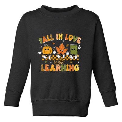 Fall In Love With Learning Retro Pumpkin Thanksgiving Toddler Sweatshirt