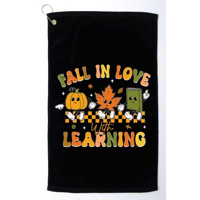 Fall In Love With Learning Retro Pumpkin Thanksgiving Golf Towel