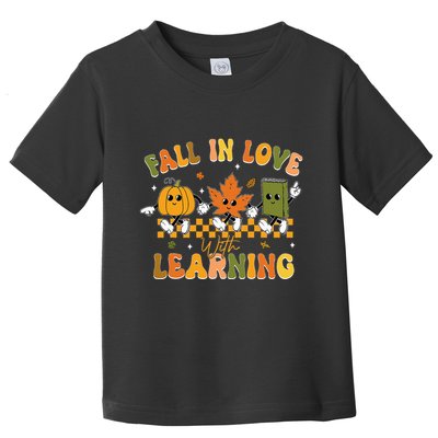 Fall In Love With Learning Retro Pumpkin Thanksgiving Toddler T-Shirt