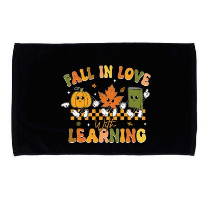 Fall In Love With Learning Retro Pumpkin Thanksgiving Microfiber Hand Towel
