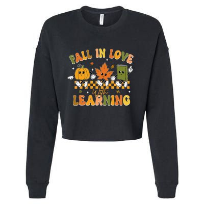 Fall In Love With Learning Retro Pumpkin Thanksgiving Cropped Pullover Crew