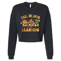 Fall In Love With Learning Retro Pumpkin Thanksgiving Cropped Pullover Crew