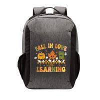 Fall In Love With Learning Retro Pumpkin Thanksgiving Vector Backpack