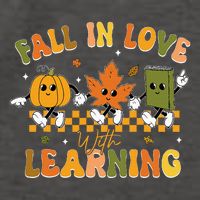 Fall In Love With Learning Retro Pumpkin Thanksgiving Vector Backpack