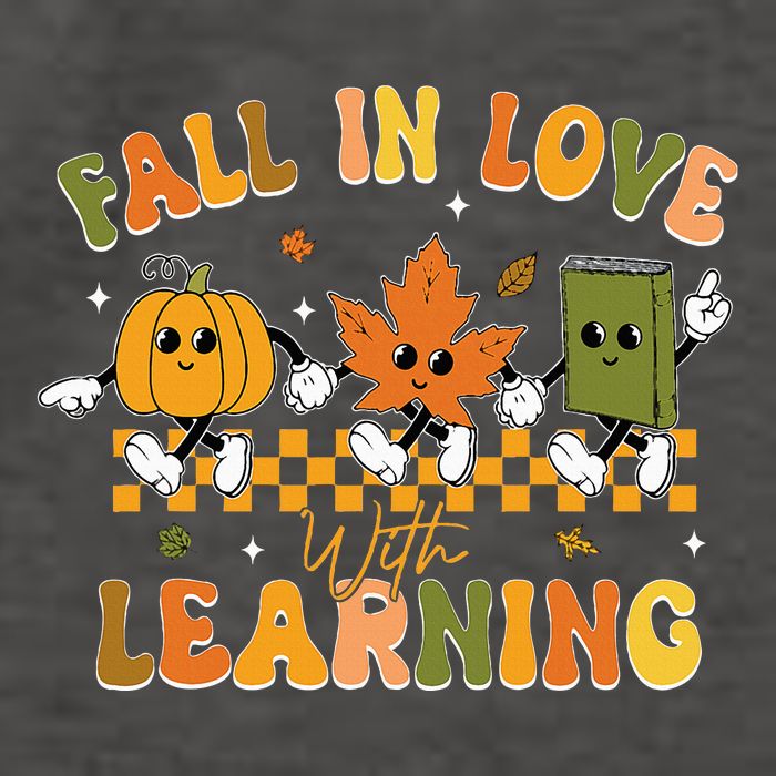 Fall In Love With Learning Retro Pumpkin Thanksgiving Vector Backpack