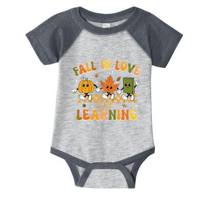 Fall In Love With Learning Retro Pumpkin Thanksgiving Infant Baby Jersey Bodysuit