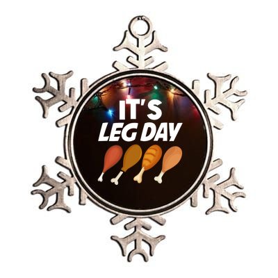 Funny Its Leg Day Turkey Thanksgiving Body Building Gymer Gift Metallic Star Ornament