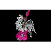 Funny I Love Rock And Roll Guitar Angel Wings Bumper Sticker