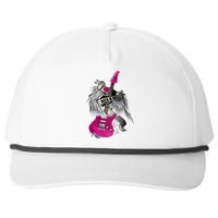 Funny I Love Rock And Roll Guitar Angel Wings Snapback Five-Panel Rope Hat