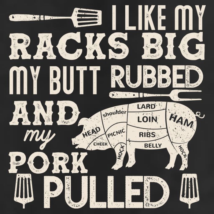 Funny I Like My Racks Big Butt Rubbed And Pork Pulled Meat Cut Lines Cool Comfort Performance Bucket Hat