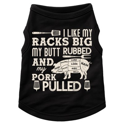 Funny I Like My Racks Big Butt Rubbed And Pork Pulled Meat Cut Lines Doggie Tank