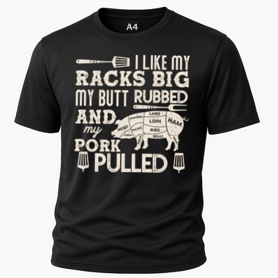 Funny I Like My Racks Big Butt Rubbed And Pork Pulled Meat Cut Lines Performance Shirt