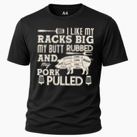 Funny I Like My Racks Big Butt Rubbed And Pork Pulled Meat Cut Lines Cooling Performance Crew T-Shirt