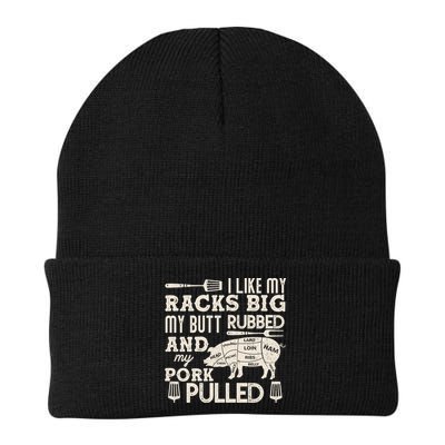 Funny I Like My Racks Big Butt Rubbed And Pork Pulled Meat Cut Lines Beanie