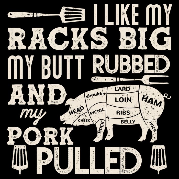 Funny I Like My Racks Big Butt Rubbed And Pork Pulled Meat Cut Lines 16 in Basic Backpack