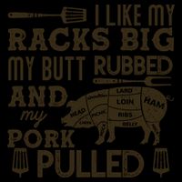 Funny I Like My Racks Big Butt Rubbed And Pork Pulled Meat Cut Lines 16oz Travel Tumbler