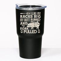 Funny I Like My Racks Big Butt Rubbed And Pork Pulled Meat Cut Lines Tumbler