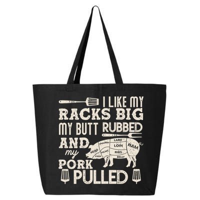 Funny I Like My Racks Big Butt Rubbed And Pork Pulled Meat Cut Lines 25L Jumbo Tote