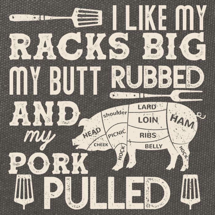 Funny I Like My Racks Big Butt Rubbed And Pork Pulled Meat Cut Lines Cotton Canvas Backpack