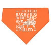 Funny I Like My Racks Big Butt Rubbed And Pork Pulled Meat Cut Lines USA-Made Doggie Bandana