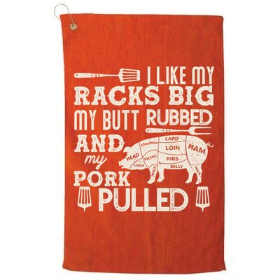 Funny I Like My Racks Big Butt Rubbed And Pork Pulled Meat Cut Lines Golf Towel