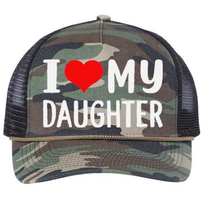 Funny I Love My Daughter Fathers Day Gifts For Dad Retro Rope Trucker Hat Cap