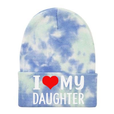 Funny I Love My Daughter Fathers Day Gifts For Dad Tie Dye 12in Knit Beanie