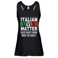 Funny Italian Lives Matter Cook Novelty Gift Italy Flag Ladies Essential Flowy Tank