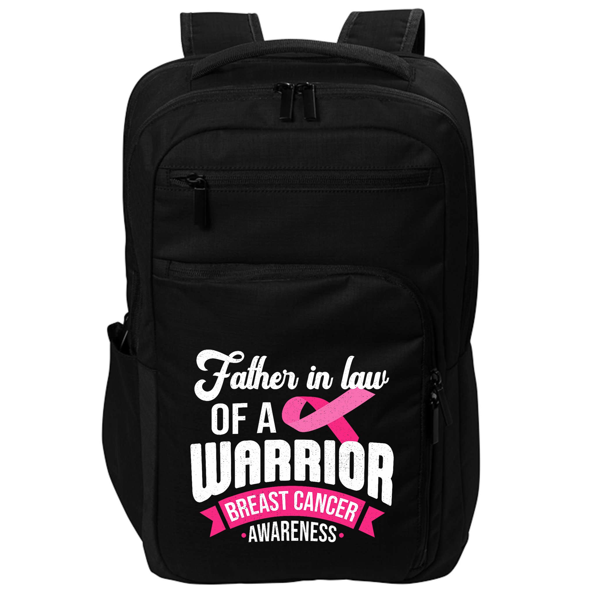 Father In Law Of A Warrior Breast Cancer Awareness Support Impact Tech Backpack