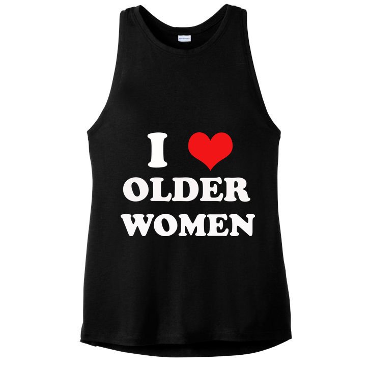 Funny I Love Older Women Heart Hot Moms Ladies PosiCharge Tri-Blend Wicking Tank