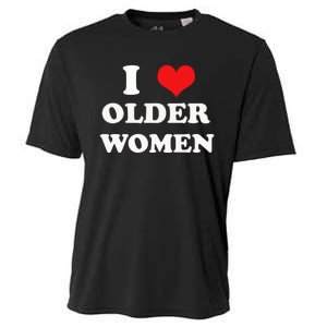 Funny I Love Older Women Heart Hot Moms Cooling Performance Crew T-Shirt