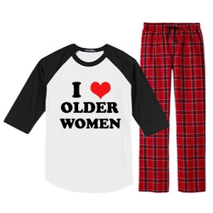 Funny I Love Older Women Heart Hot Moms Raglan Sleeve Pajama Set