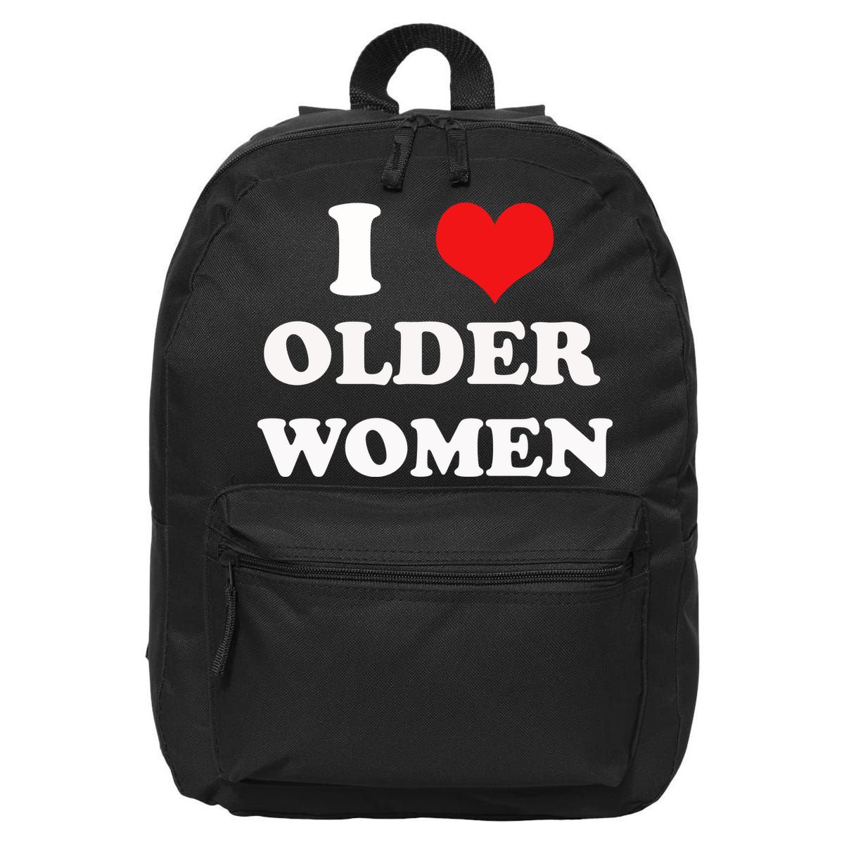 Funny I Love Older Women Heart Hot Moms 16 in Basic Backpack