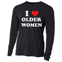 Funny I Love Older Women Heart Hot Moms Cooling Performance Long Sleeve Crew