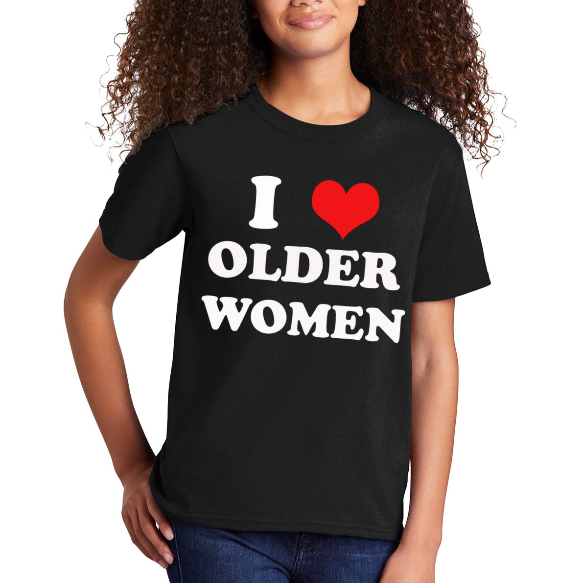 Funny I Love Older Women Heart Hot Moms Kids T-Shirt