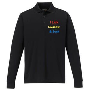 Funny I Lick The Salt Swallow The Tequila And Suck Lime Gift Performance Long Sleeve Polo