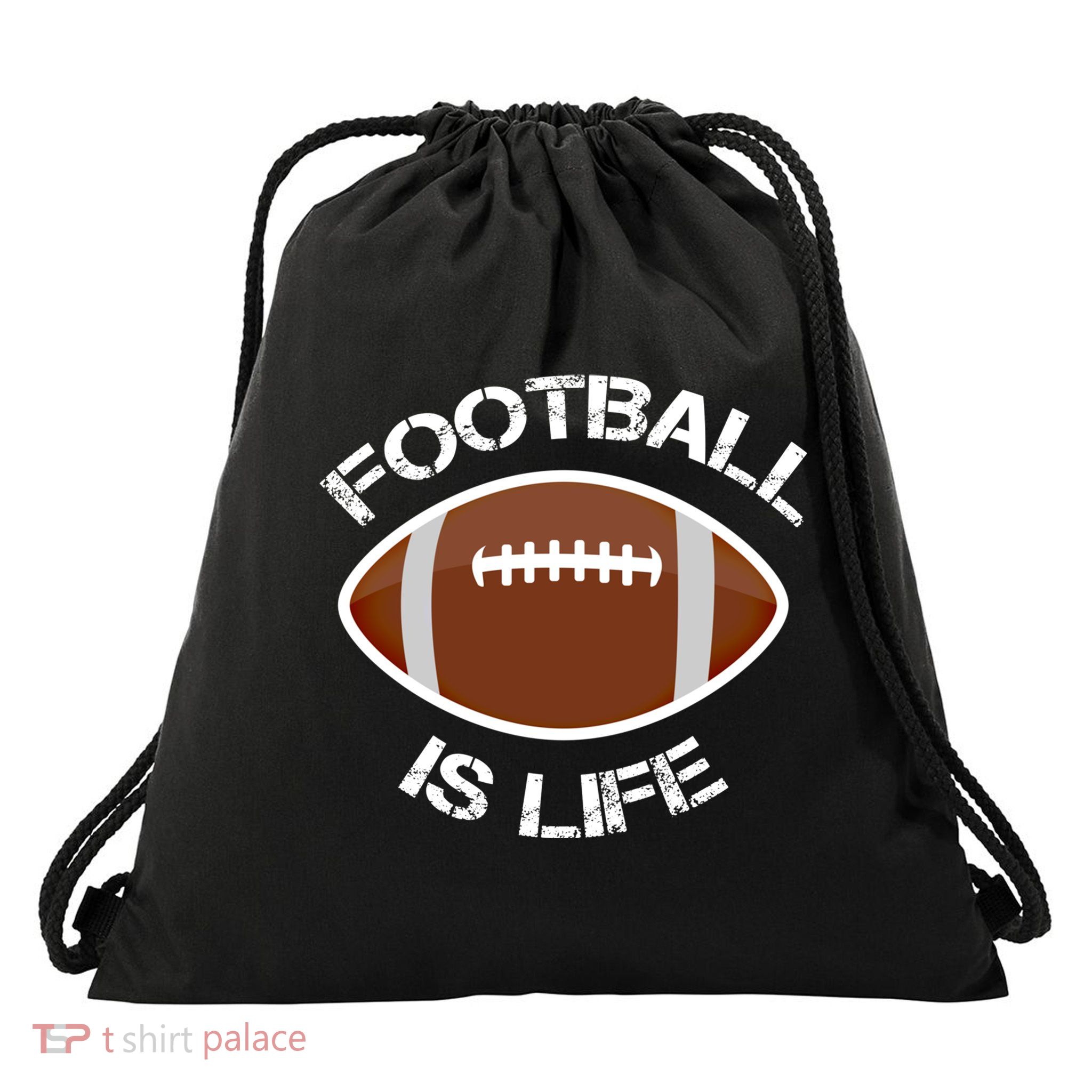 Football Is Life Player Athlete Quarterback Sport Fan Sunday Gift Drawstring Bag