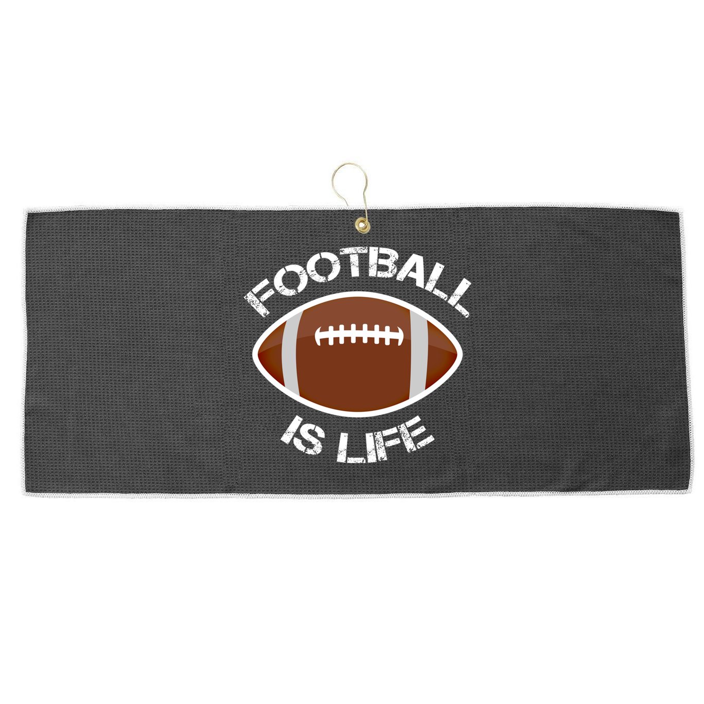 Football Is Life Player Athlete Quarterback Sport Fan Sunday Gift Large Microfiber Waffle Golf Towel