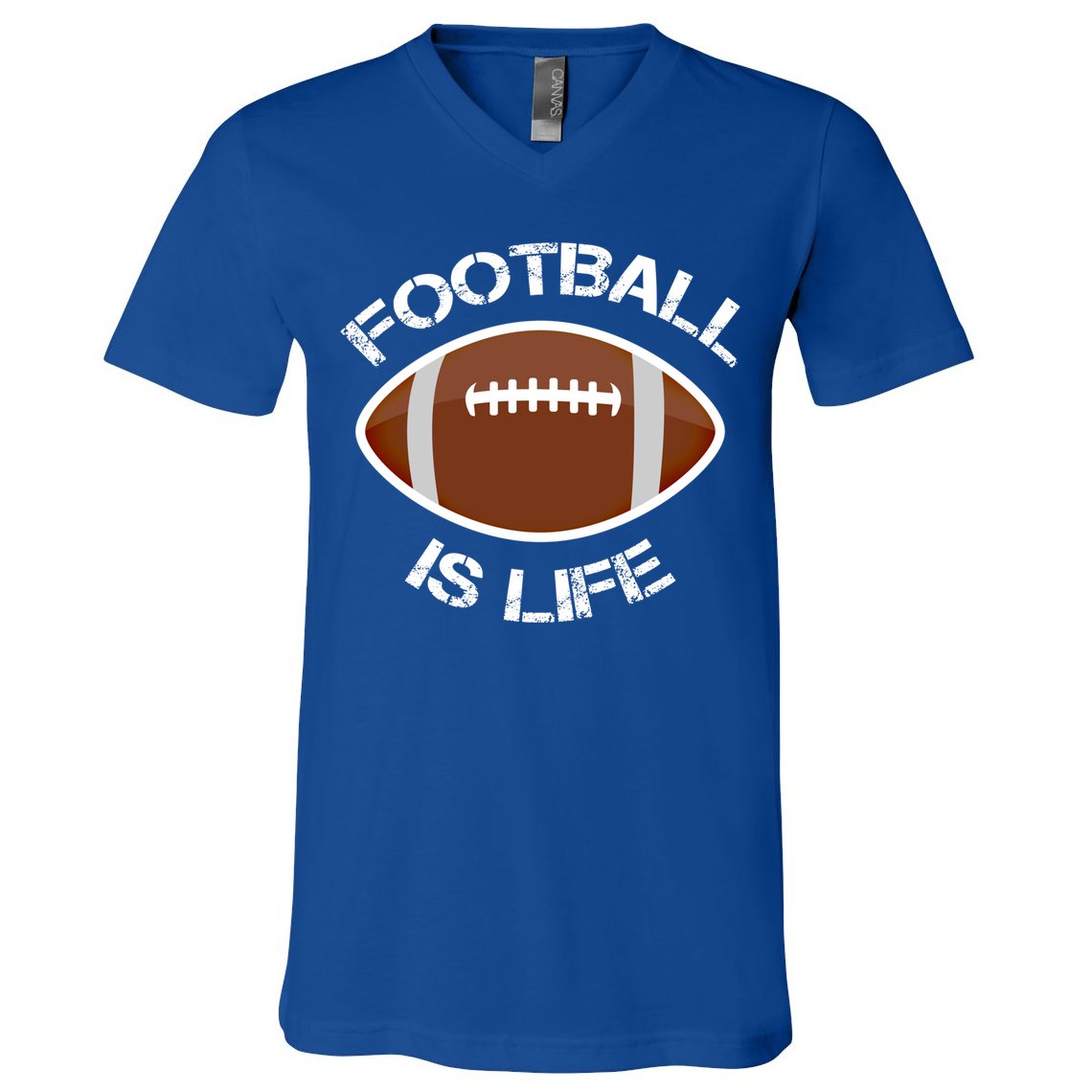 Football Is Life Player Athlete Quarterback Sport Fan Sunday Gift V-Neck T-Shirt