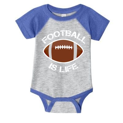 Football Is Life Player Athlete Quarterback Sport Fan Sunday Gift Infant Baby Jersey Bodysuit